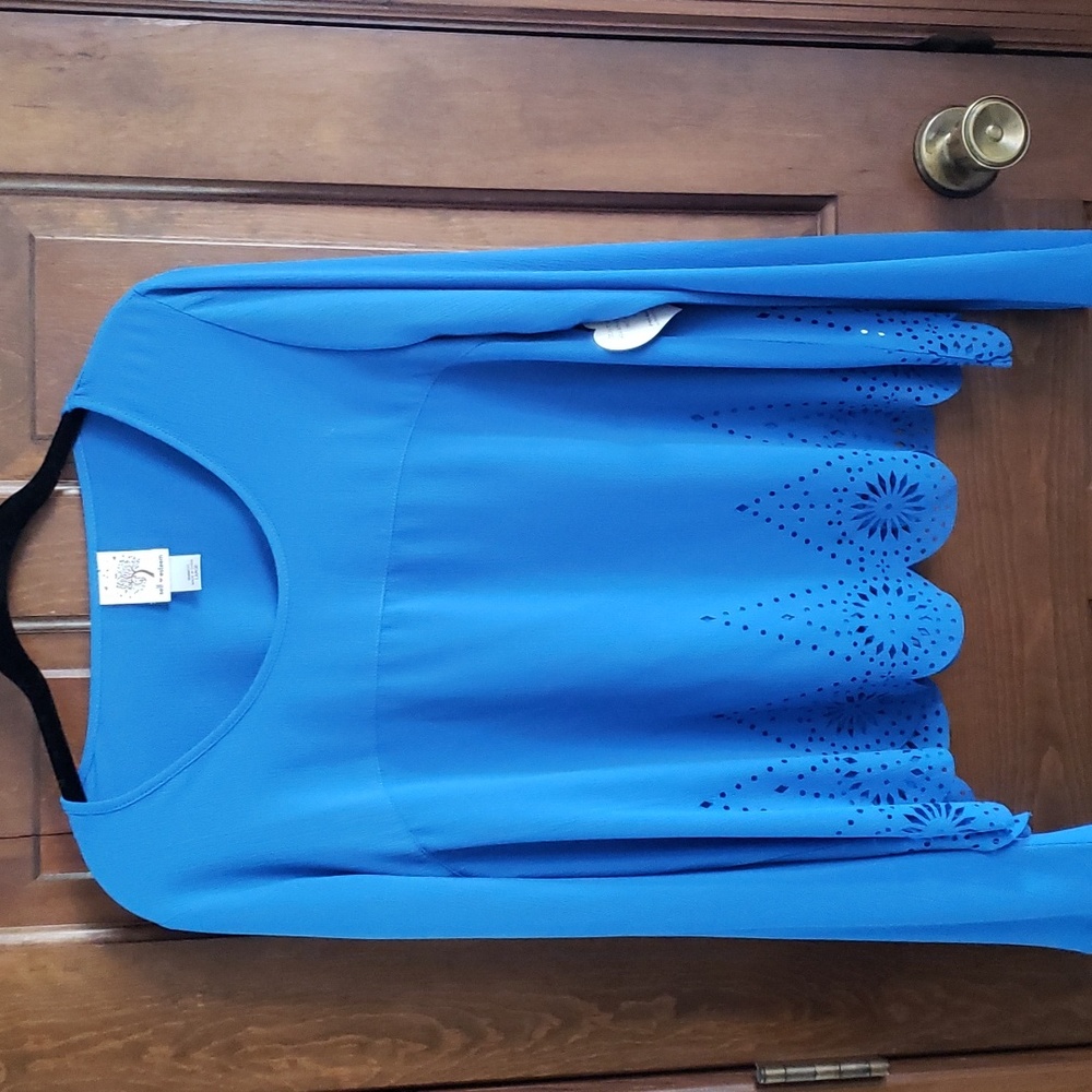 Self Esteem Long Sleeved Top with Cutout Detail